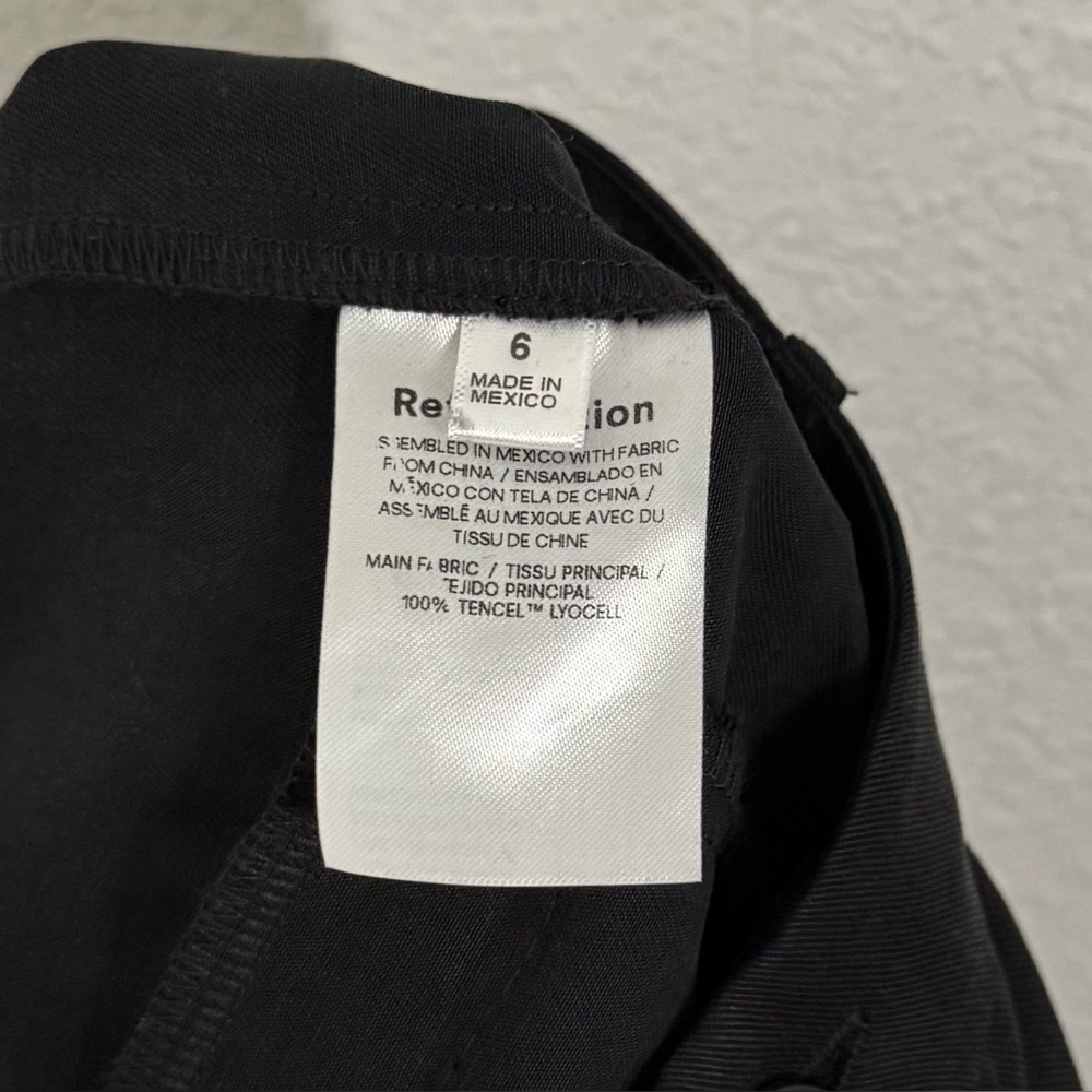 Reformation Mason Cropped Pleated Wide Leg High Rise Trouser Pant Black 6 NEW - Picture 8 of 8